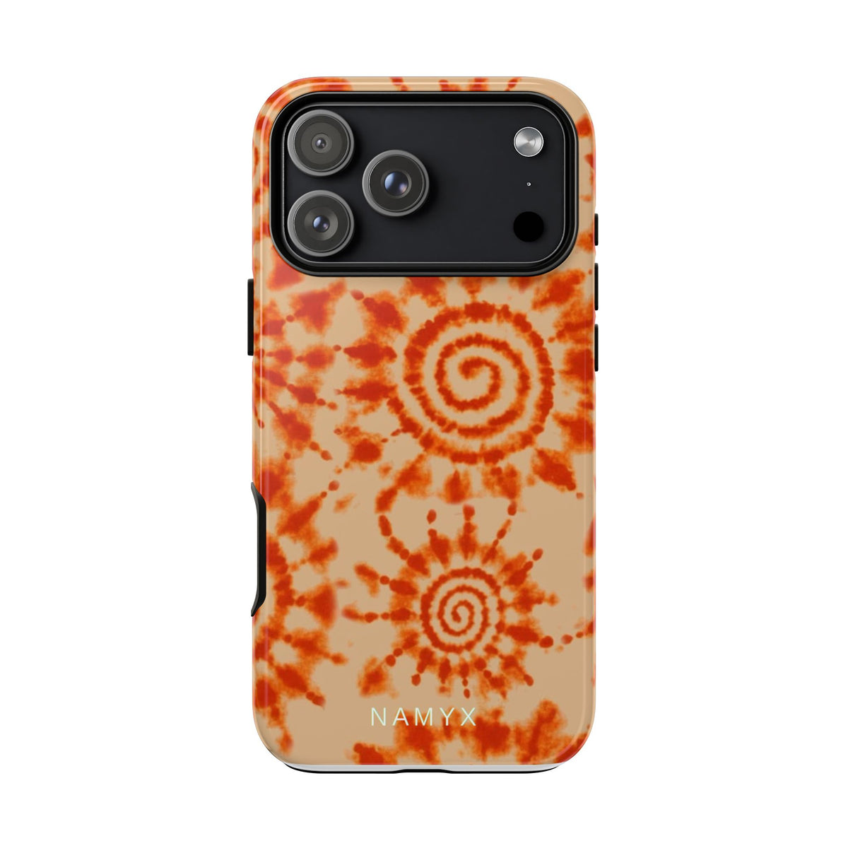 Tie-Dye Spiral Tough Phone Case — Orange Retro Protective Case