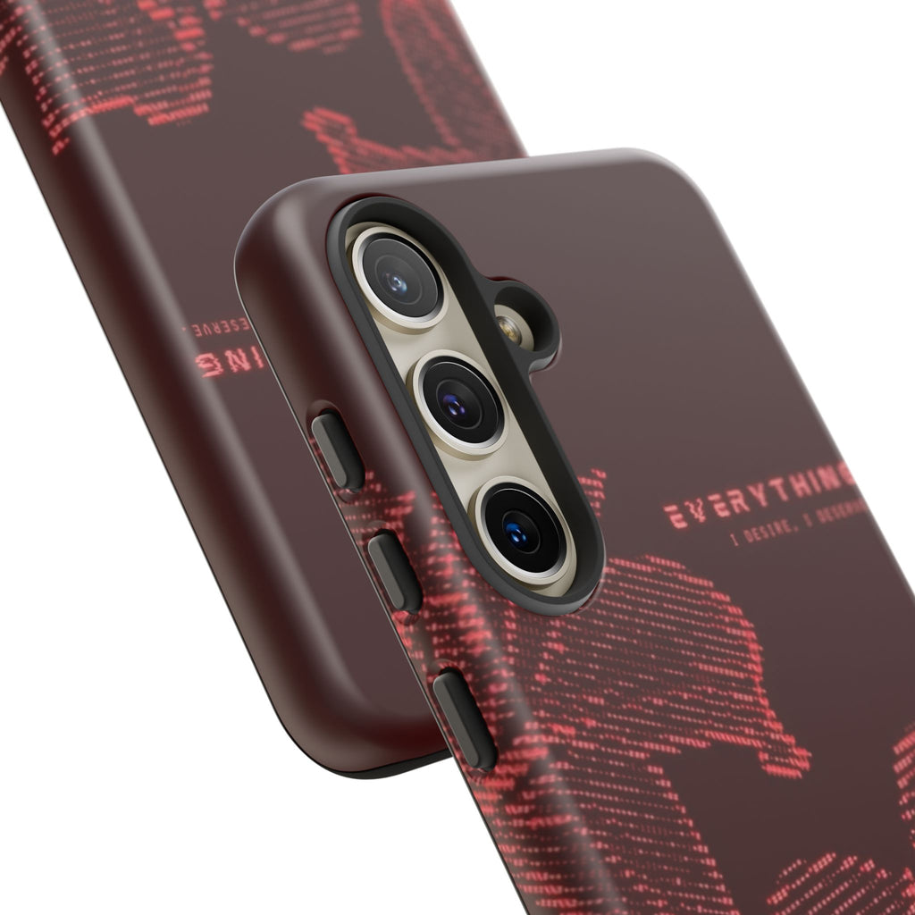 Floral Tough Phone Case — 'Everything' Burgundy Protective Cover