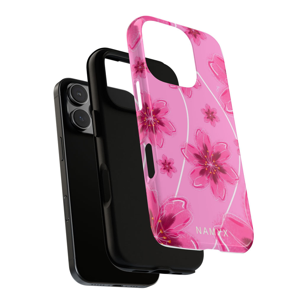 Pink Cherry Blossom Tough Phone Case — Floral Protective Cover