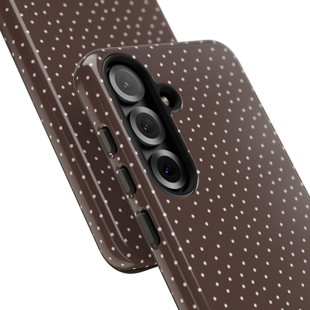 Brown Polka Dot Tough Phone Case - Slim Protective iPhone Cover