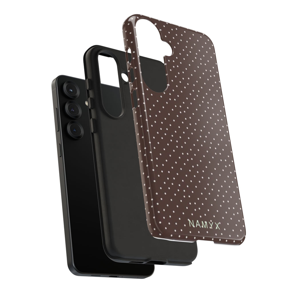 Brown Polka Dot Tough Phone Case - Slim Protective iPhone Cover