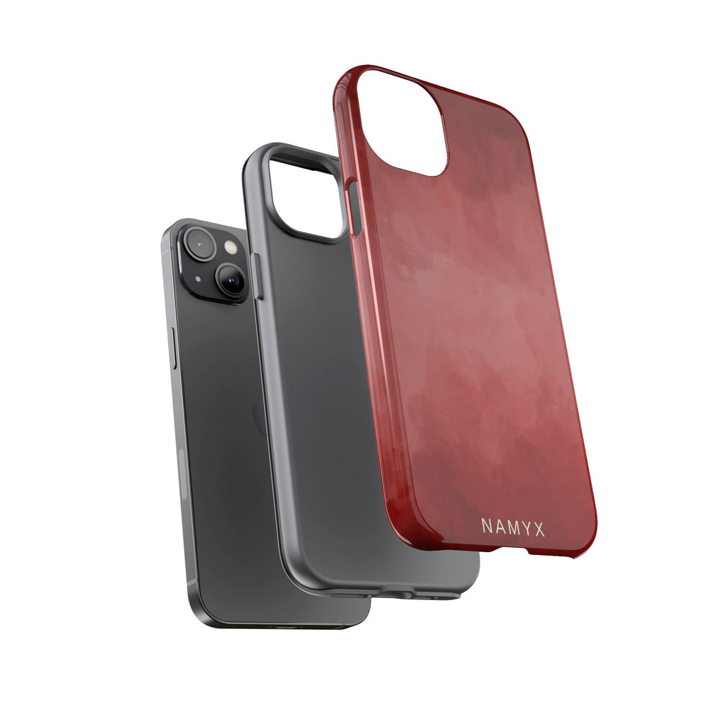 Red Watercolor Tough Phone Case — Durable Protective iPhone Cover