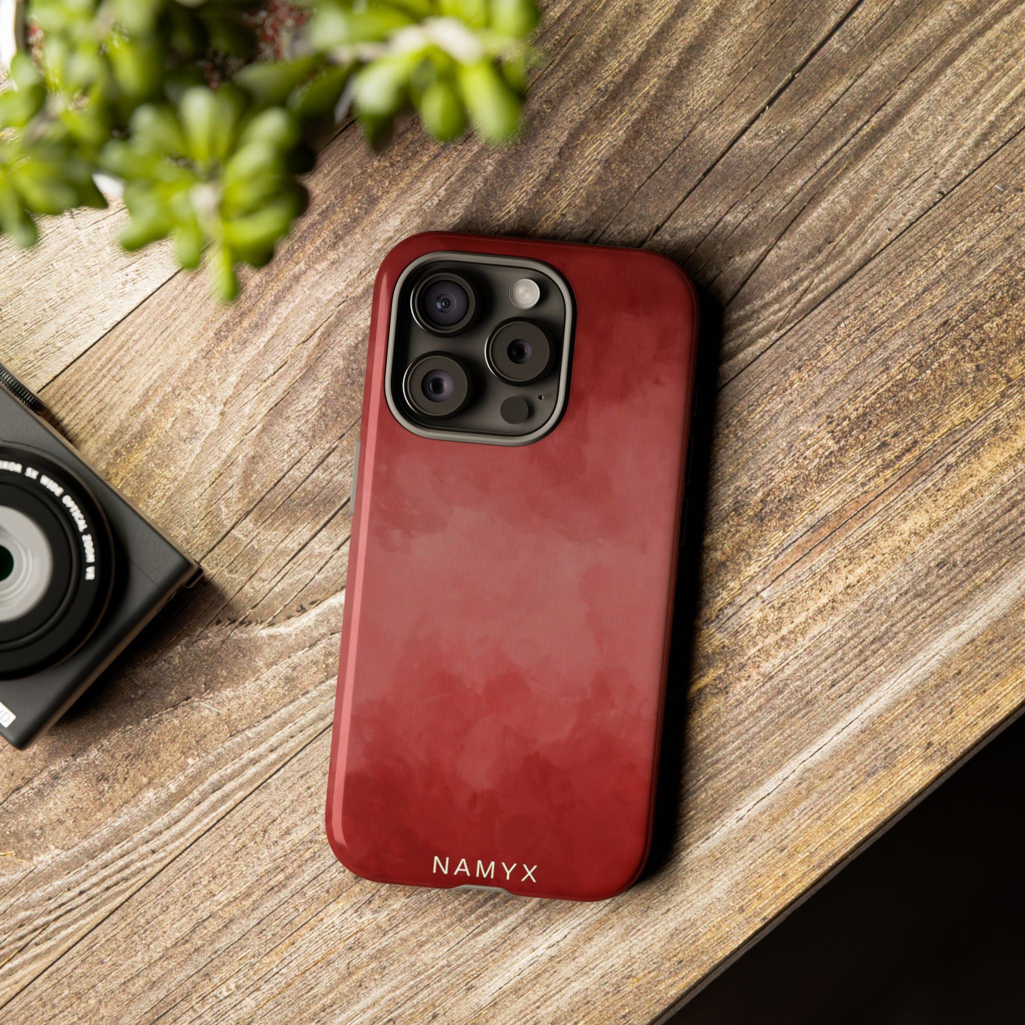 Red Watercolor Tough Phone Case — Durable Protective iPhone Cover