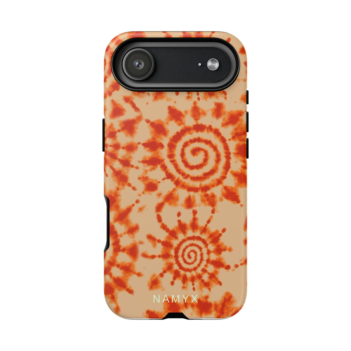 Tie-Dye Spiral Tough Phone Case — Orange Retro Protective Case