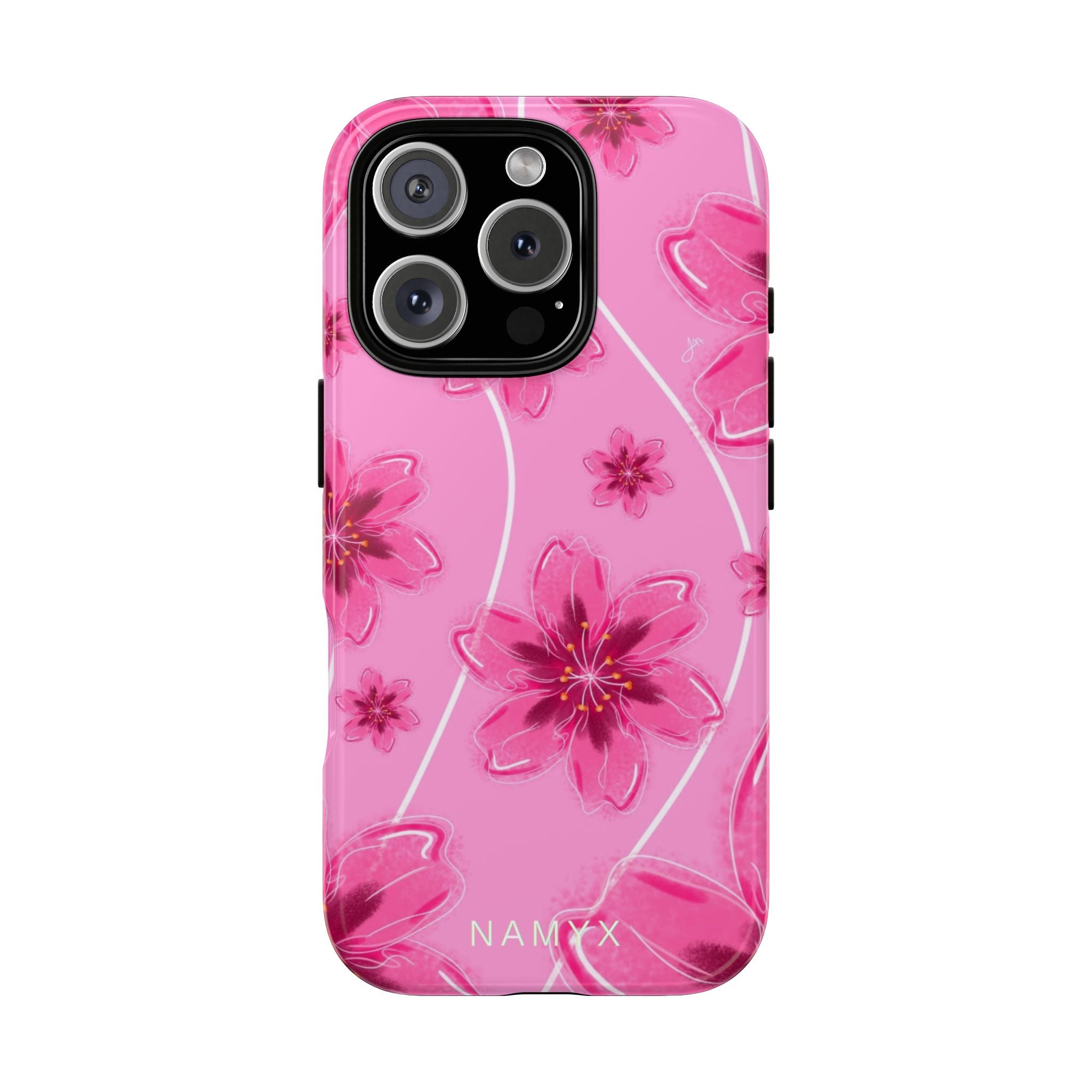 Pink Cherry Blossom Tough Phone Case — Floral Protective Cover