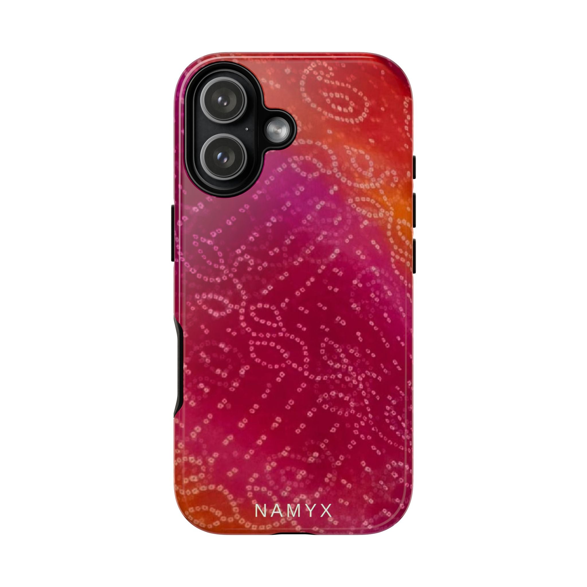 Floral Bandana Tough Case — Protective Phone Case with Pink Orange Paisley Design