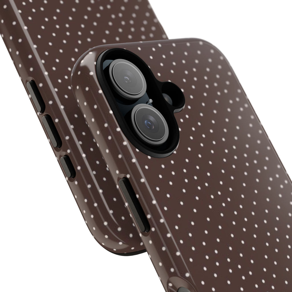 Brown Polka Dot Tough Phone Case - Slim Protective iPhone Cover