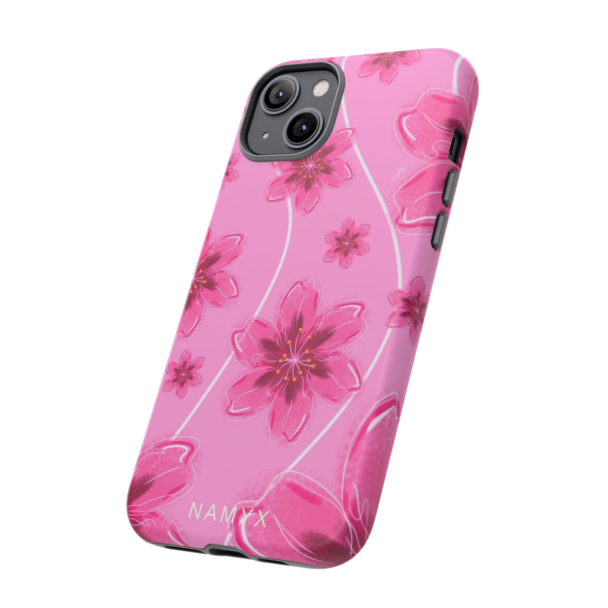 Pink Cherry Blossom Tough Phone Case — Floral Protective Cover