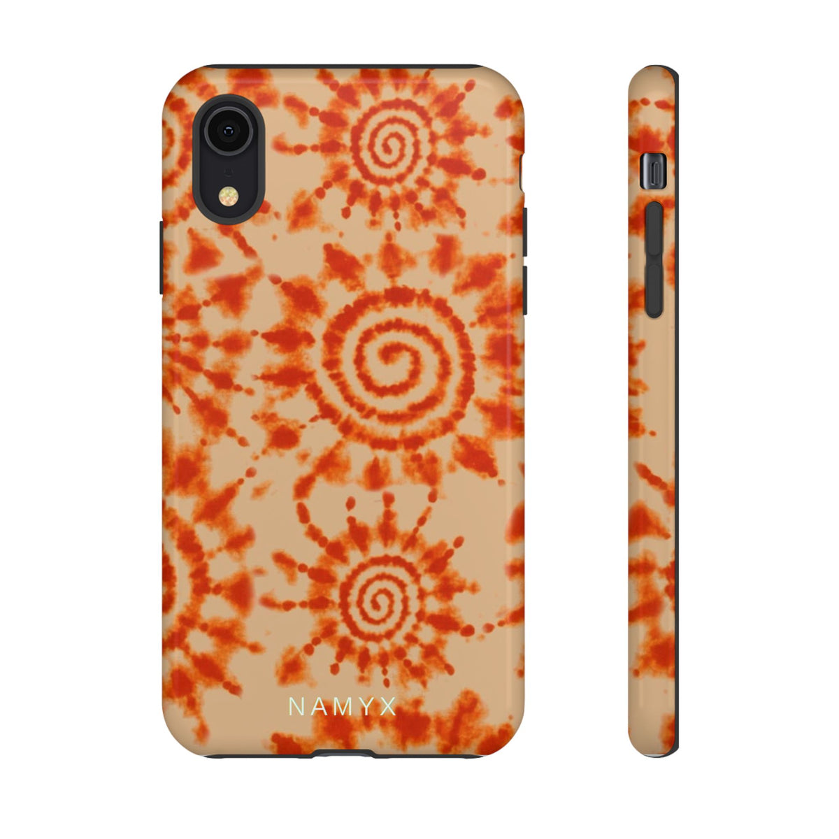Tie-Dye Spiral Tough Phone Case — Orange Retro Protective Case