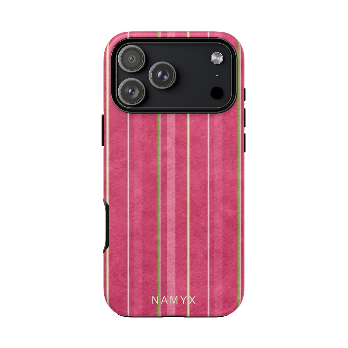 Pink Vertical Stripe Tough Phone Case — Durable Protective iPhone Cover with Subtle Vintage Stripes