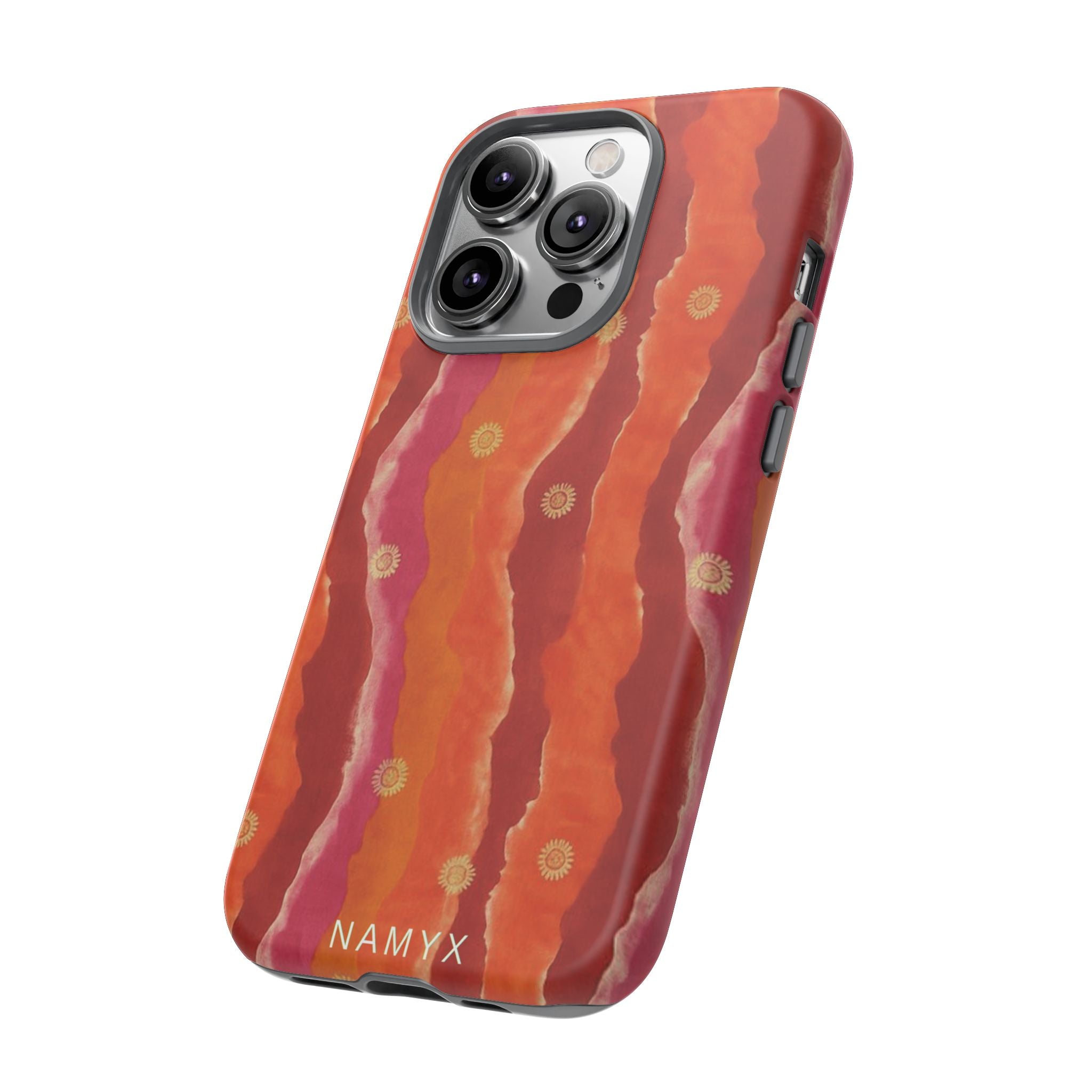 Abstract Red Waves Phone Case — Bold Orange & Pink Protective Tough Case