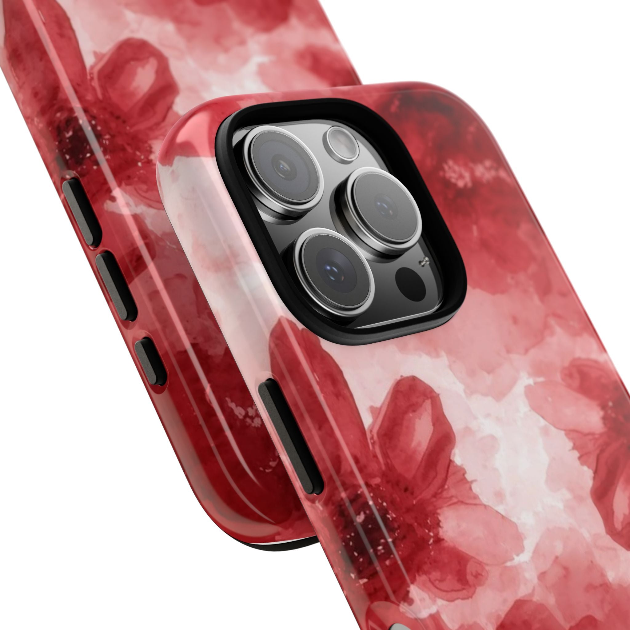 Floral Red Watercolor Tough Phone Case