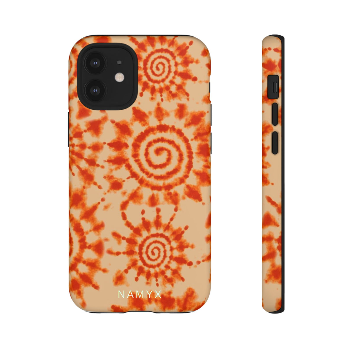 Tie-Dye Spiral Tough Phone Case — Orange Retro Protective Case