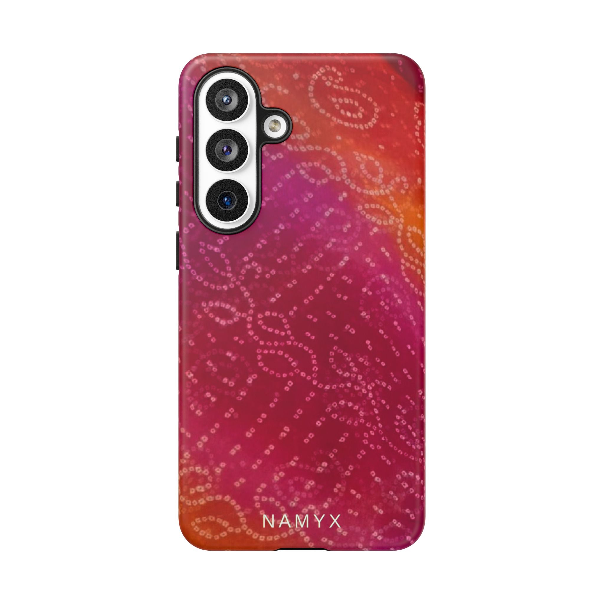 Floral Bandana Tough Case — Protective Phone Case with Pink Orange Paisley Design