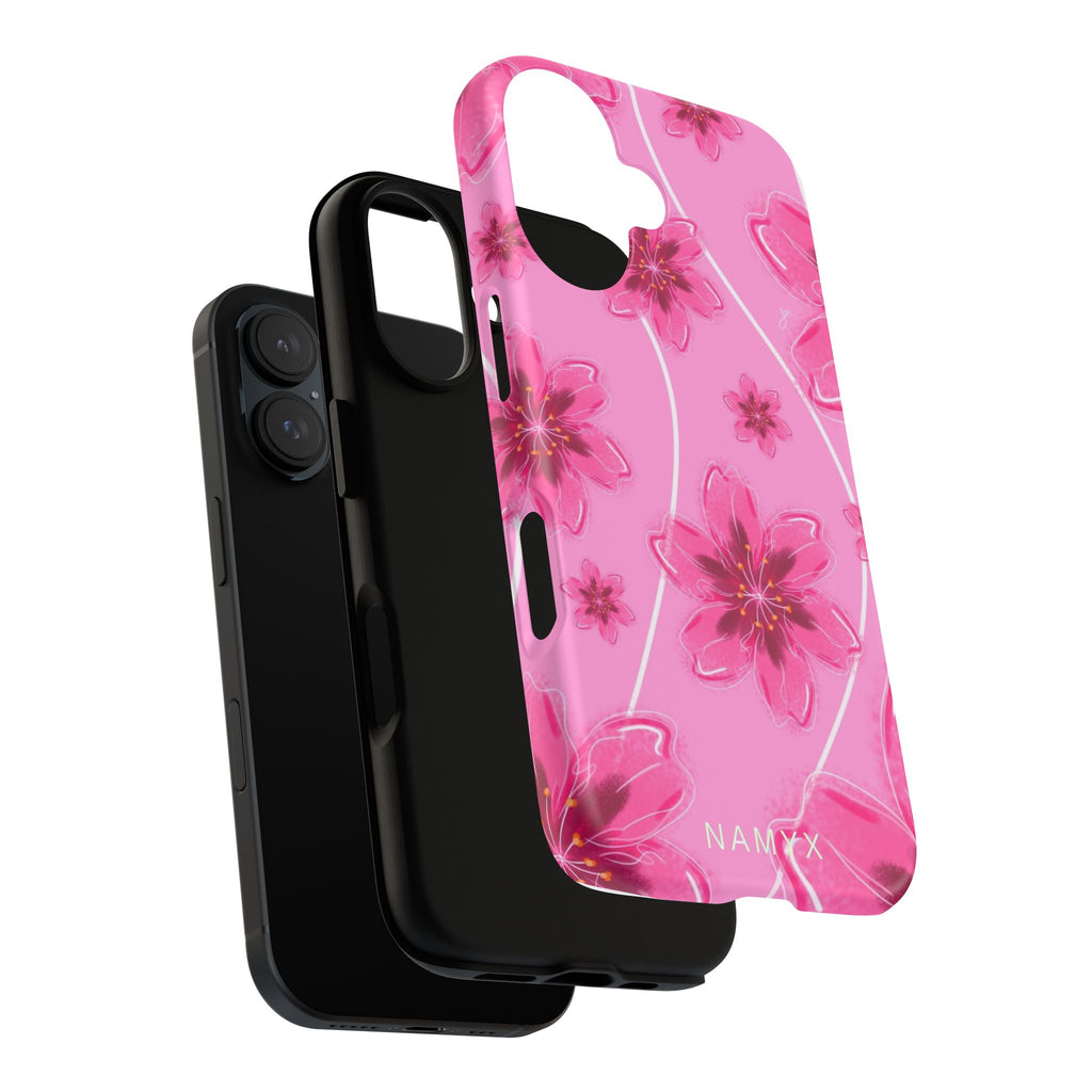 Pink Cherry Blossom Tough Phone Case — Floral Protective Cover