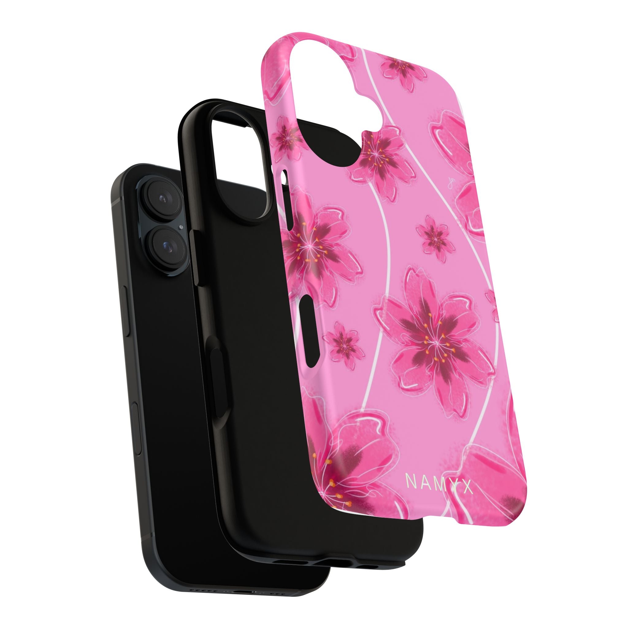 Pink Cherry Blossom Tough Phone Case — Floral Protective Cover