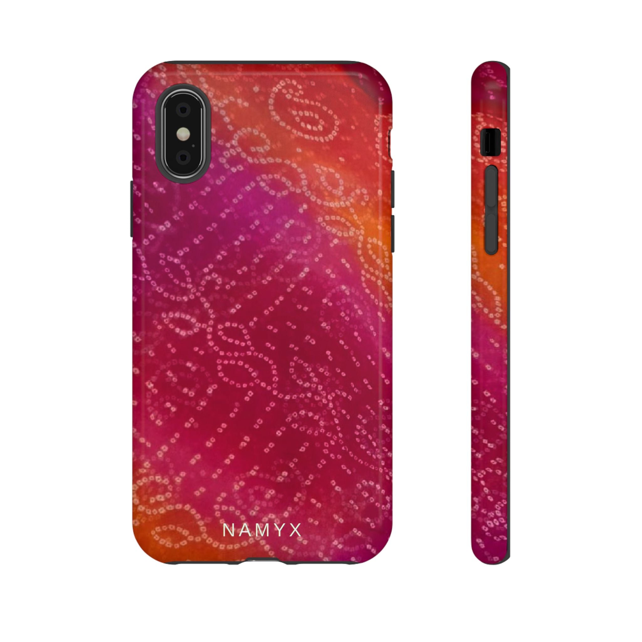 Floral Bandana Tough Case — Protective Phone Case with Pink Orange Paisley Design