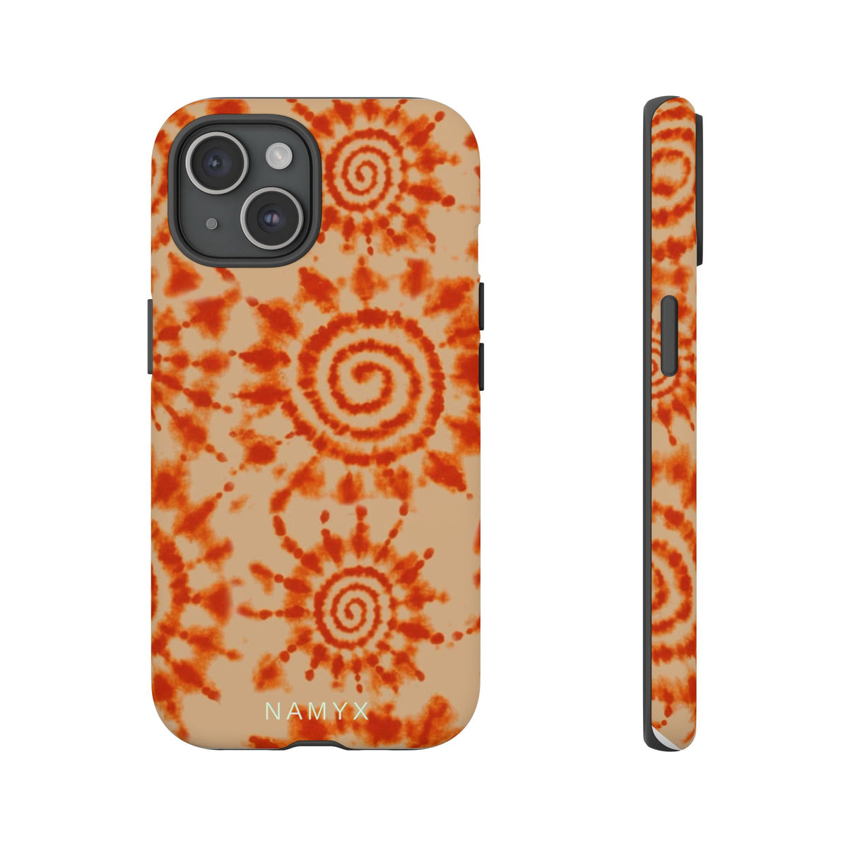 Tie-Dye Spiral Tough Phone Case — Orange Retro Protective Case