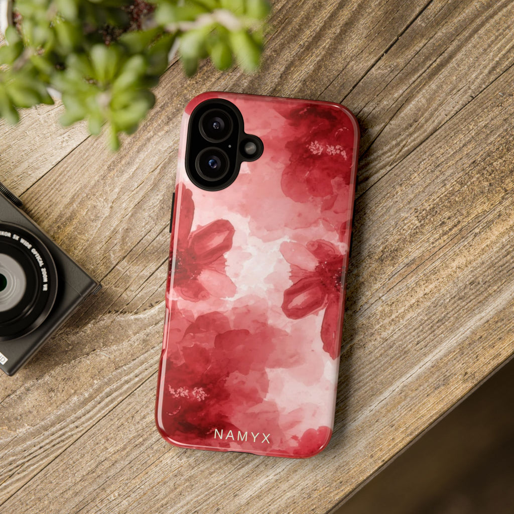 Floral Red Watercolor Tough Phone Case