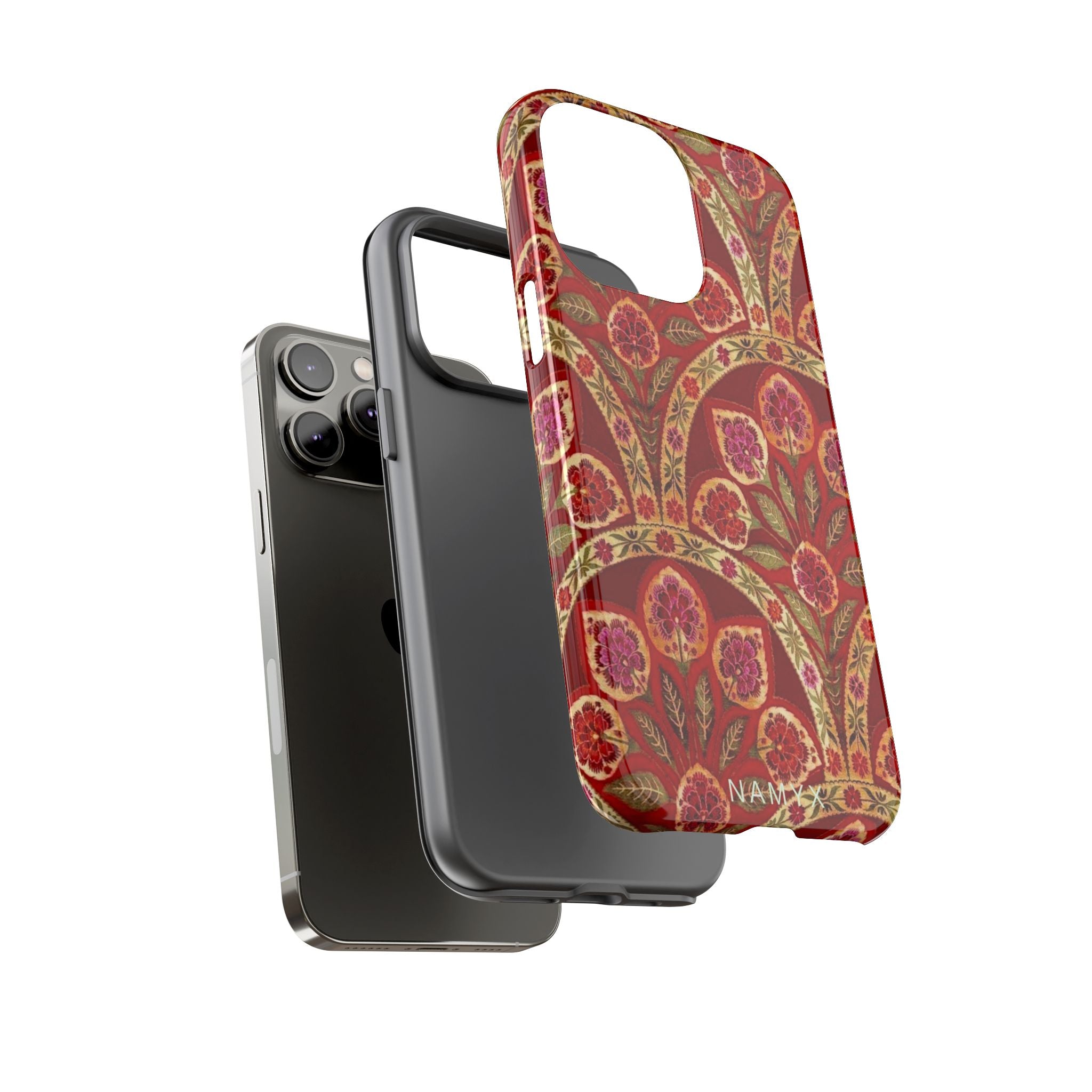 Floral Paisley Tough Phone Case — Red Gold Vintage Pattern
