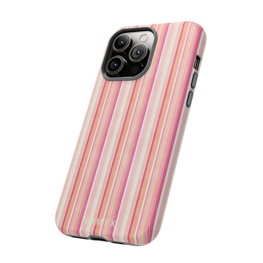 Pink Vintage Stripe Tough Phone Case