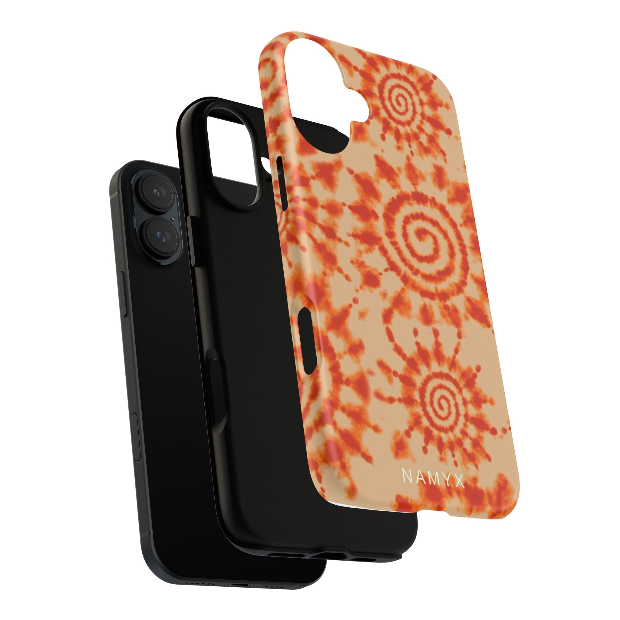 Tie-Dye Spiral Tough Phone Case — Orange Retro Protective Case
