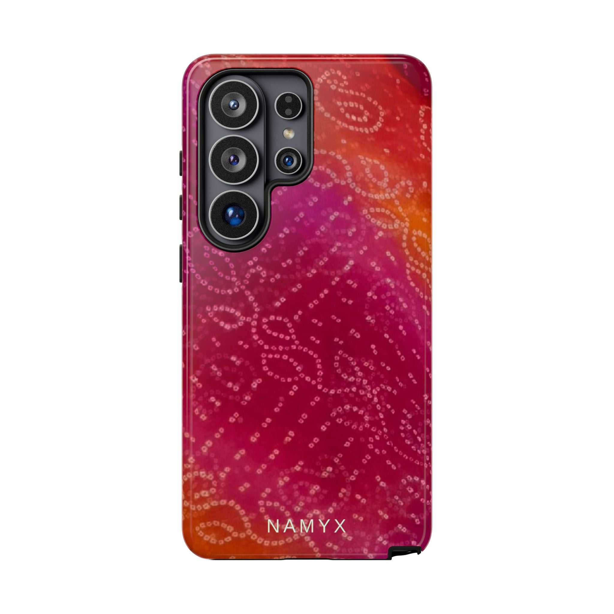 Floral Bandana Tough Case — Protective Phone Case with Pink Orange Paisley Design