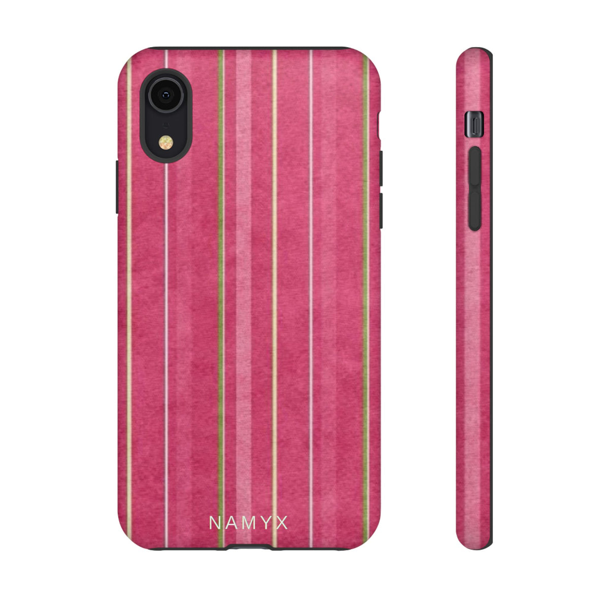 Pink Vertical Stripe Tough Phone Case — Durable Protective iPhone Cover with Subtle Vintage Stripes