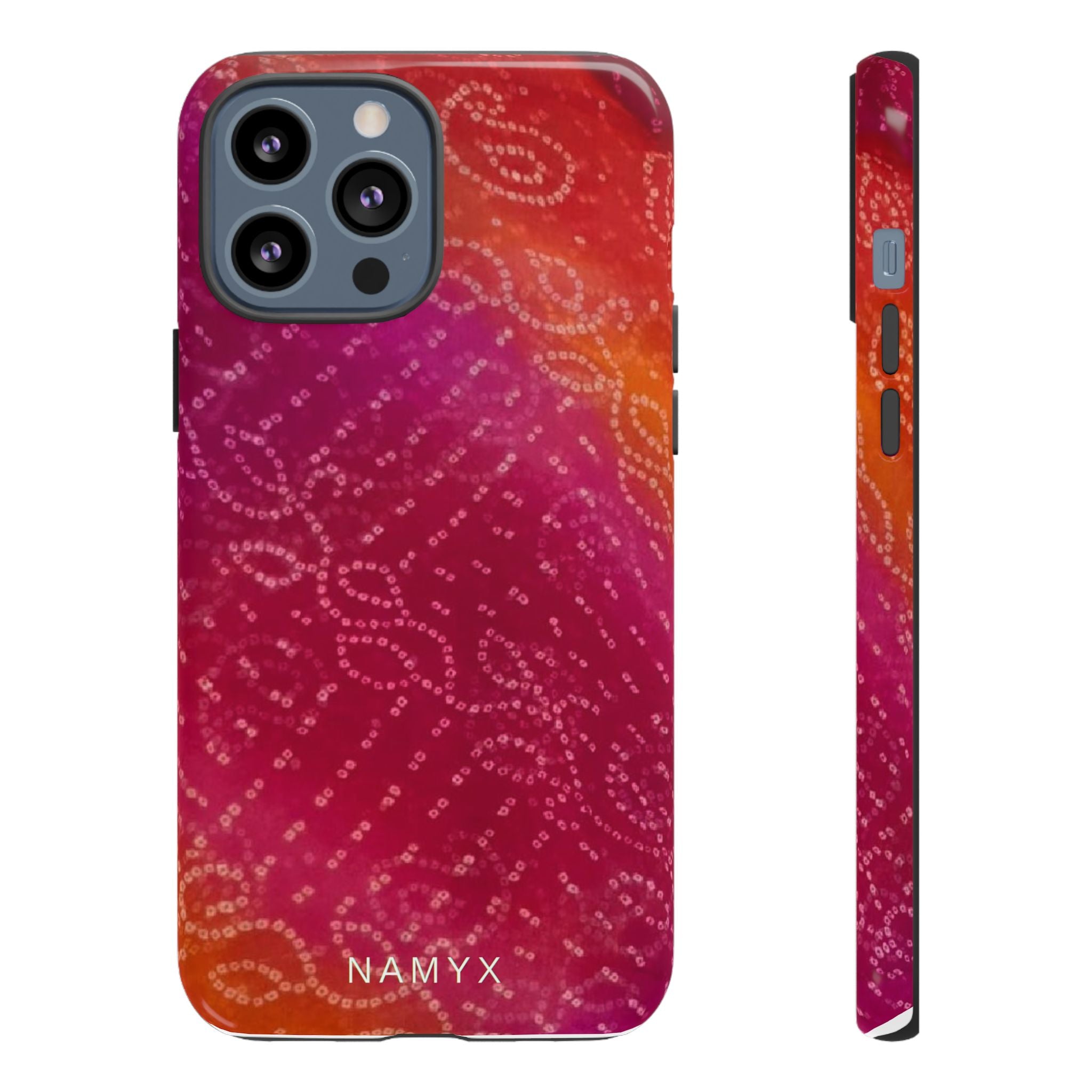 Floral Bandana Tough Case — Protective Phone Case with Pink Orange Paisley Design
