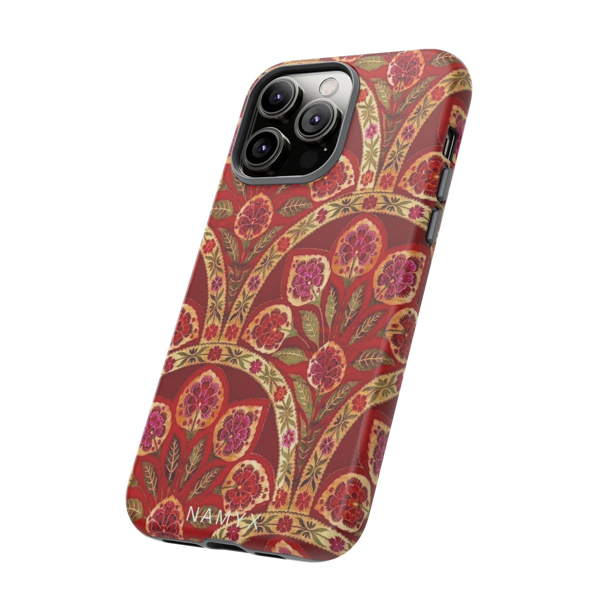 Floral Paisley Tough Phone Case — Red Gold Vintage Pattern