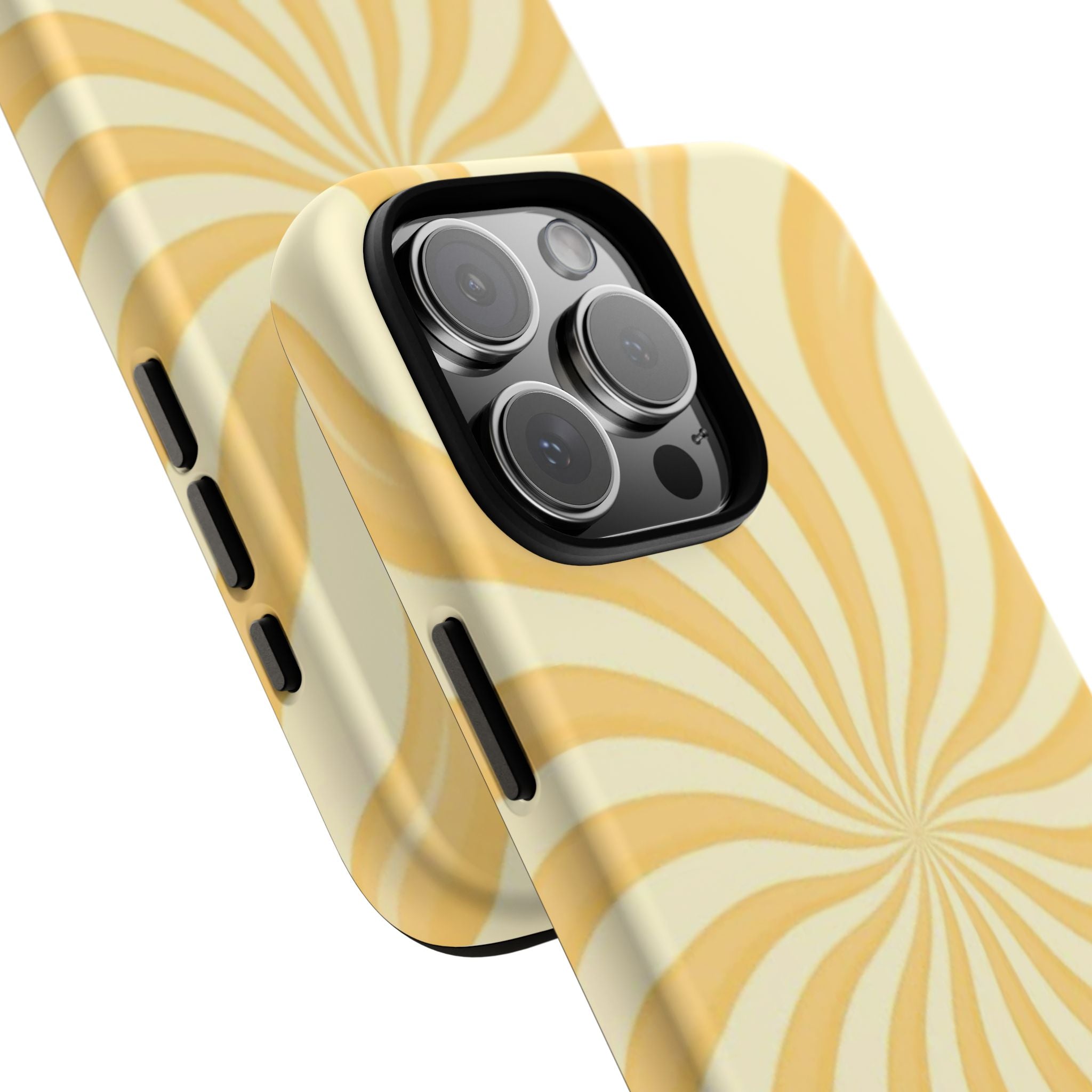 Phone Case — Retro Yellow Swirl Tough Protective Cover