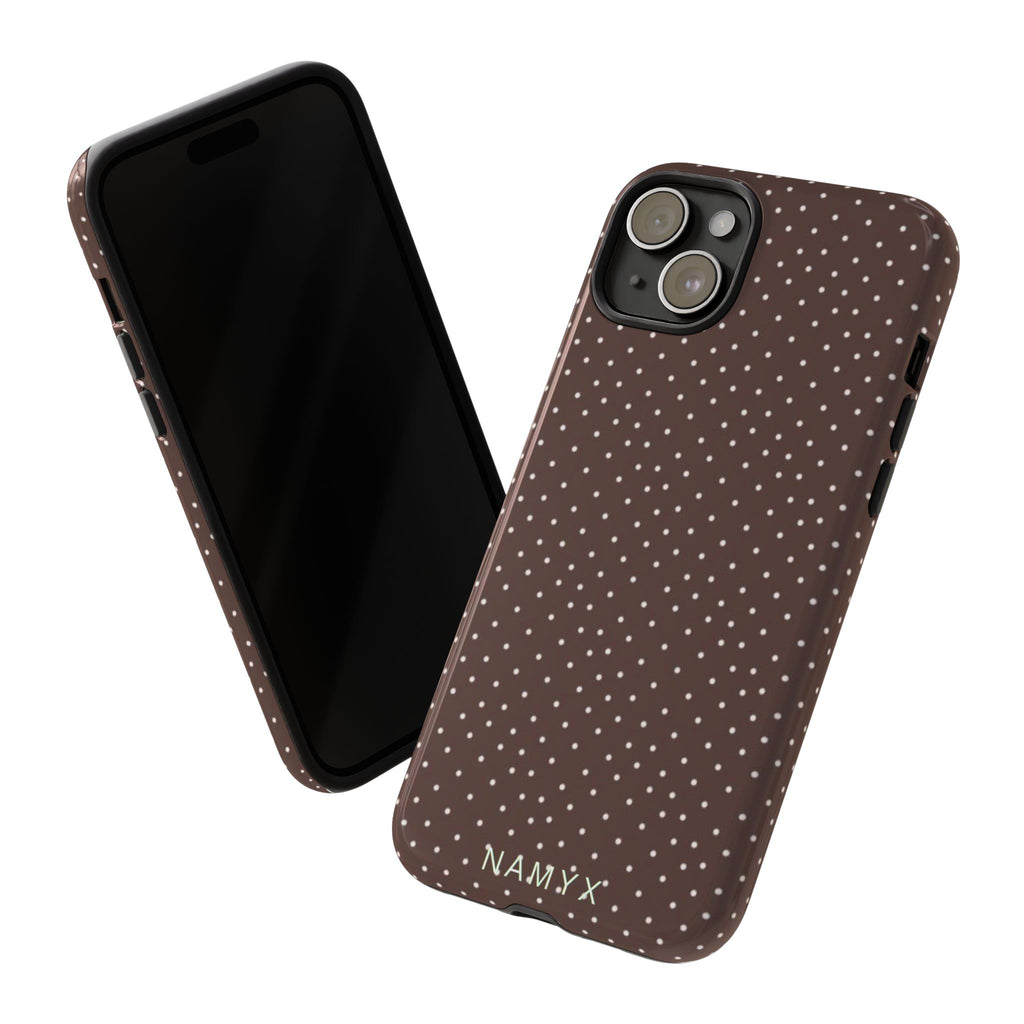 Brown Polka Dot Tough Phone Case - Slim Protective iPhone Cover