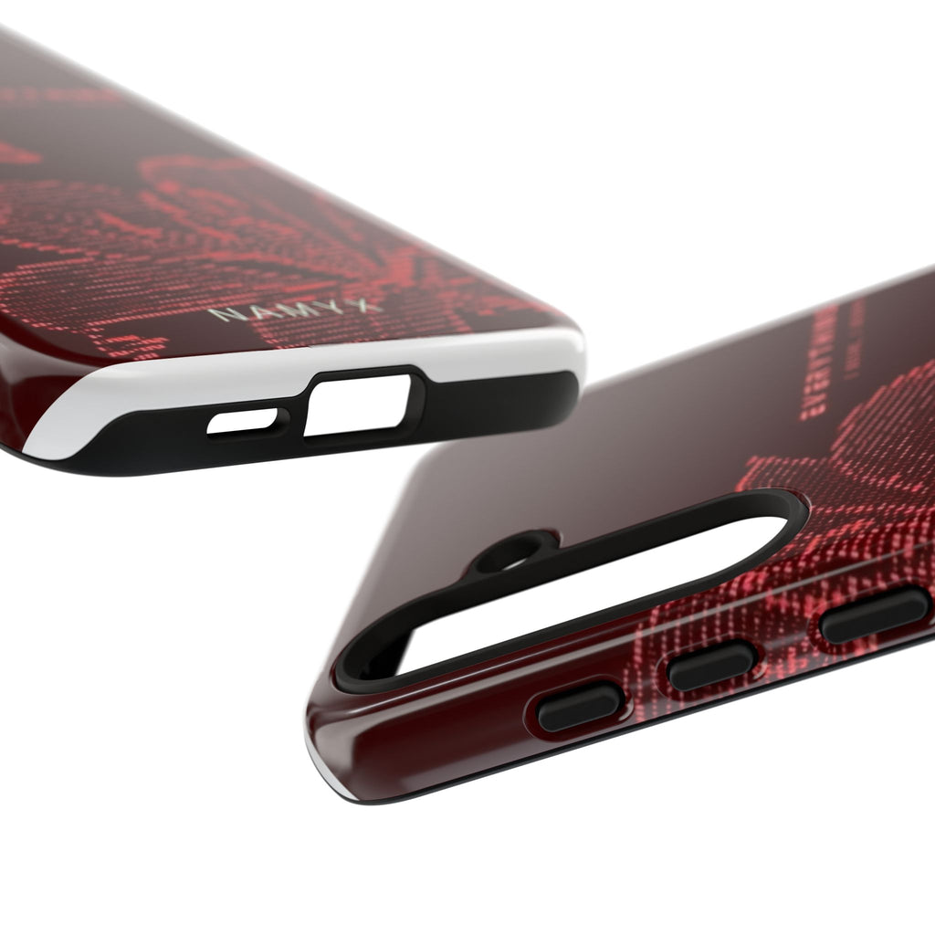 Floral Tough Phone Case — 'Everything' Burgundy Protective Cover