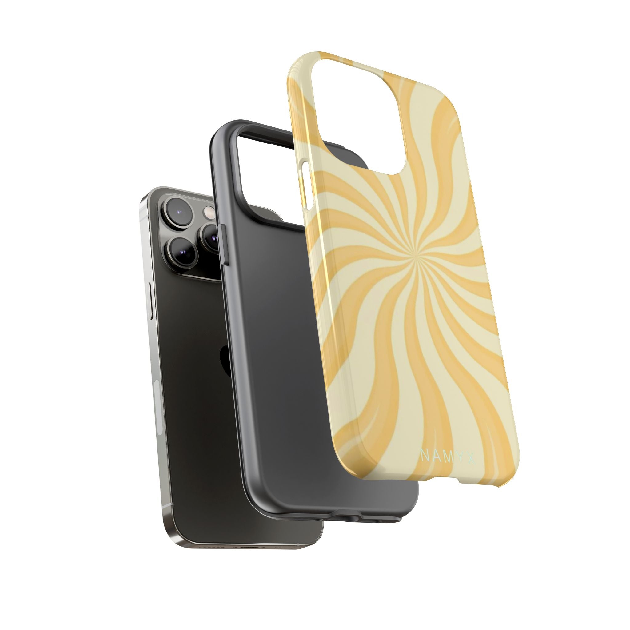 Phone Case — Retro Yellow Swirl Tough Protective Cover