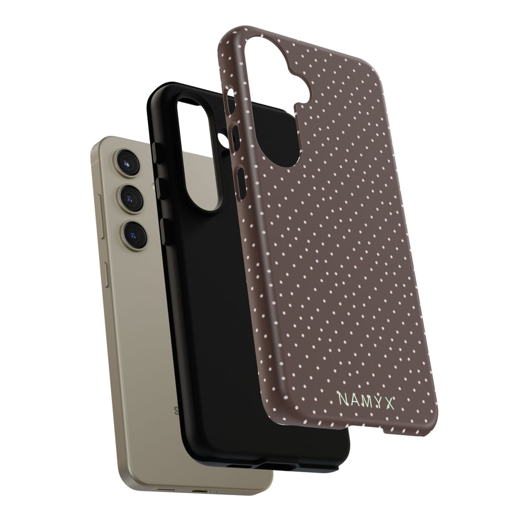 Brown Polka Dot Tough Phone Case - Slim Protective iPhone Cover