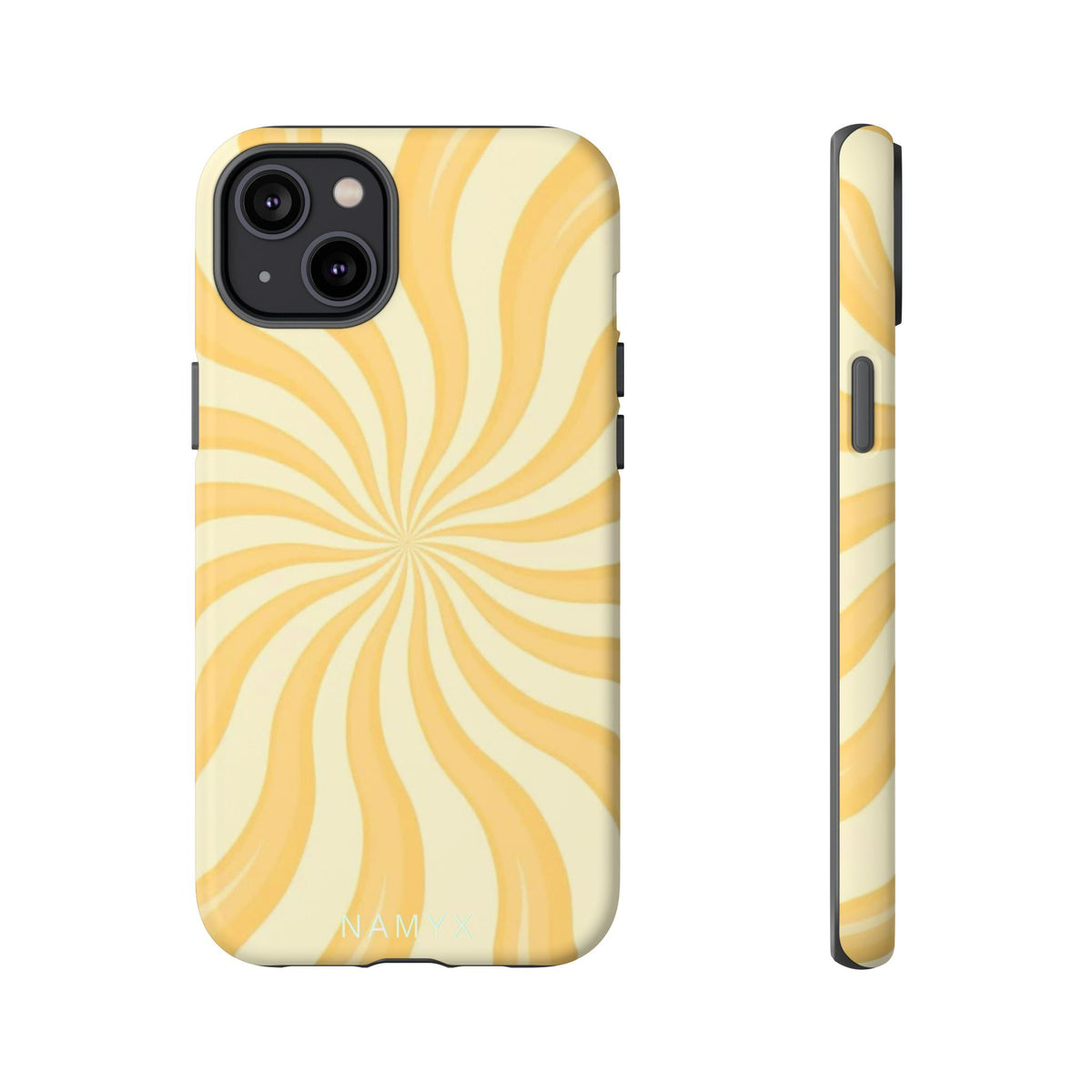 Phone Case — Retro Yellow Swirl Tough Protective Cover