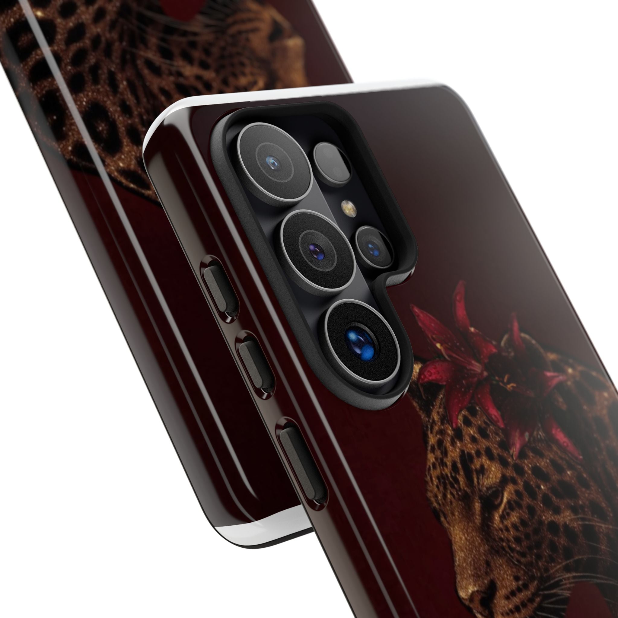 Leopard Floral Tough Phone Case