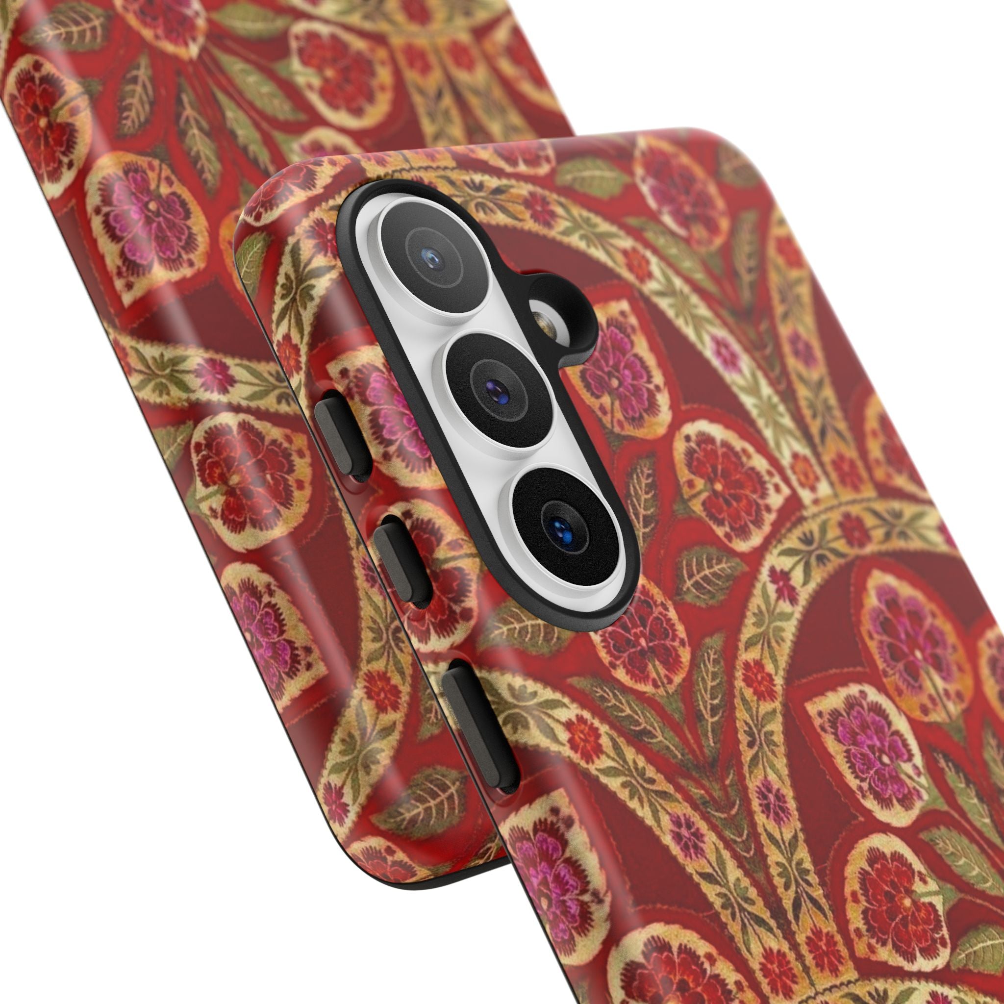 Floral Paisley Tough Phone Case — Red Gold Vintage Pattern