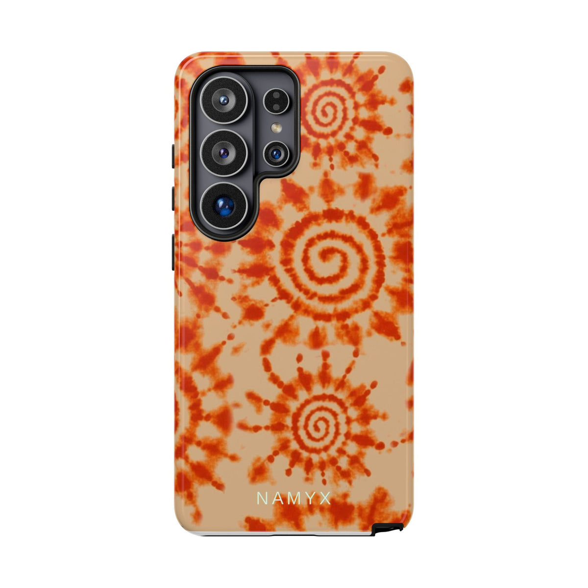 Tie-Dye Spiral Tough Phone Case — Orange Retro Protective Case
