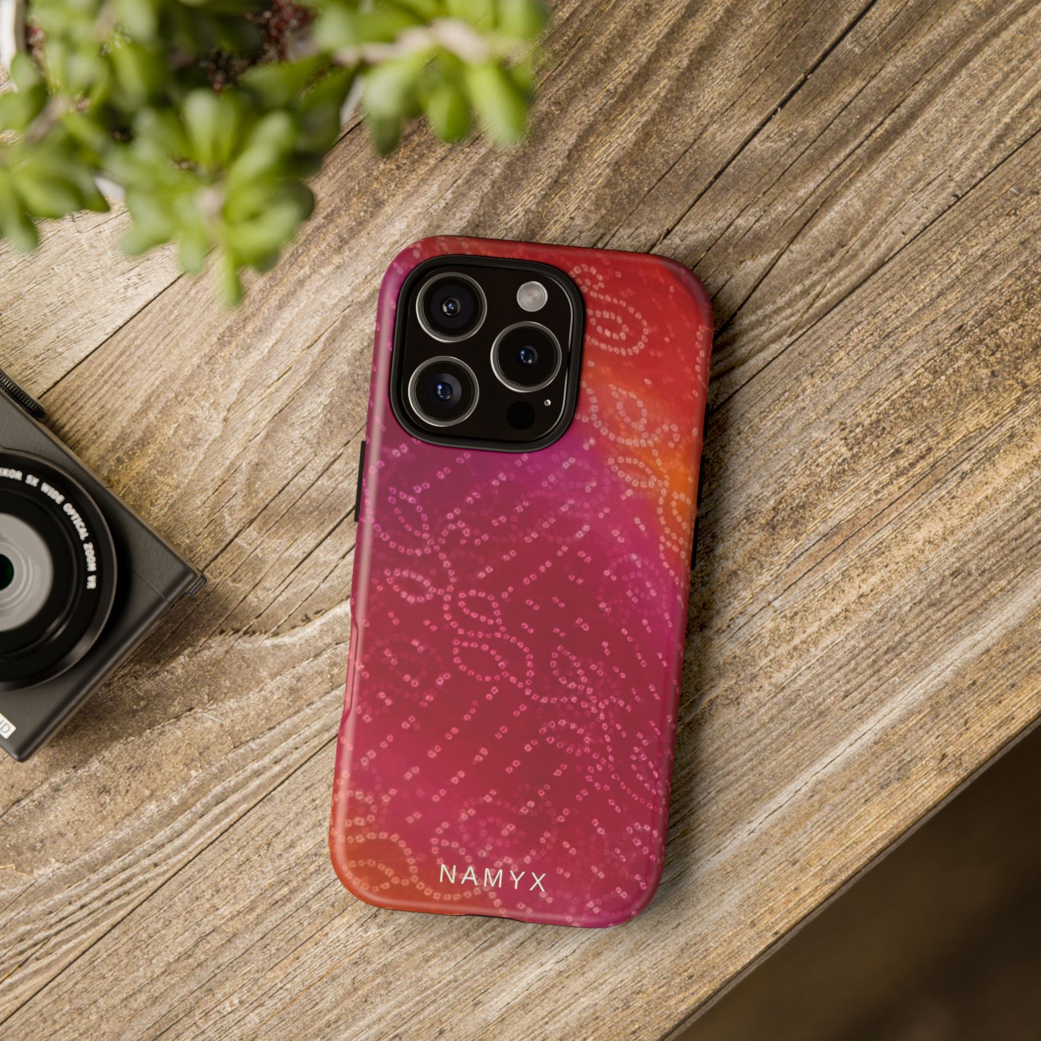 Floral Bandana Tough Case — Protective Phone Case with Pink Orange Paisley Design