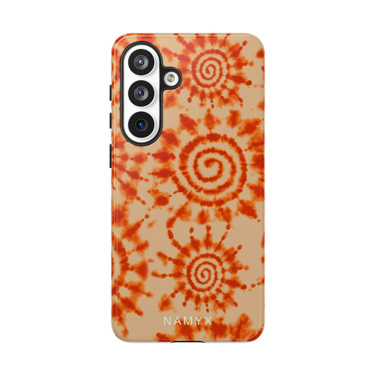 Tie-Dye Spiral Tough Phone Case — Orange Retro Protective Case