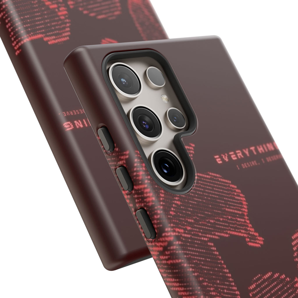 Floral Tough Phone Case — 'Everything' Burgundy Protective Cover