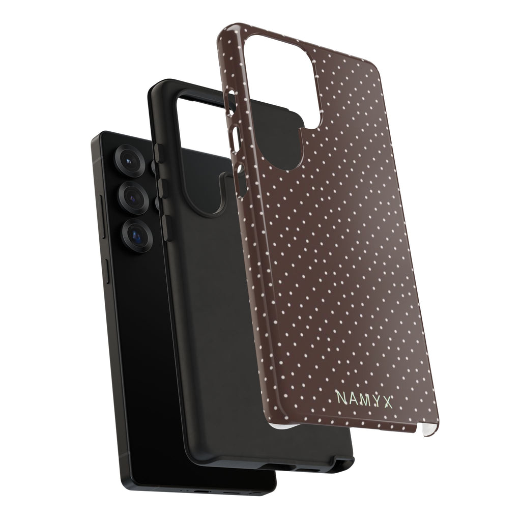 Brown Polka Dot Tough Phone Case - Slim Protective iPhone Cover