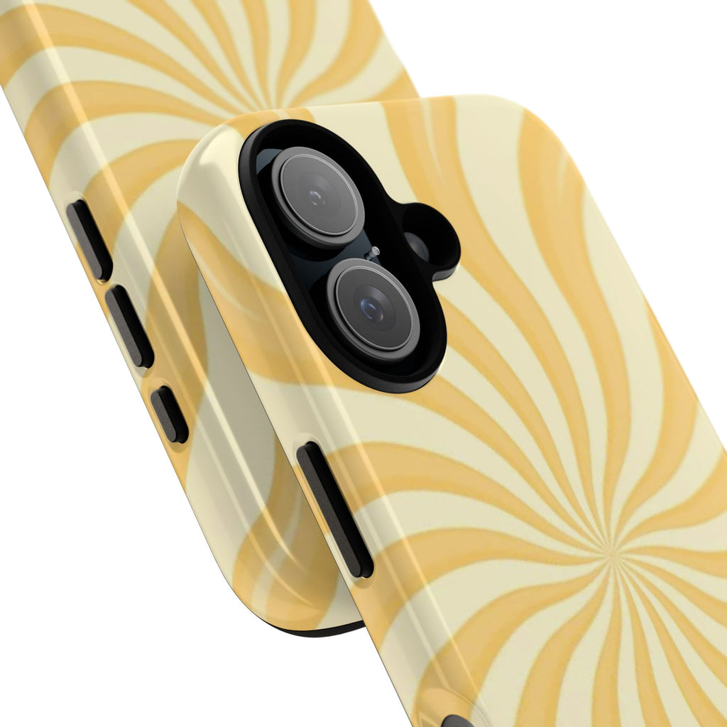 Phone Case — Retro Yellow Swirl Tough Protective Cover