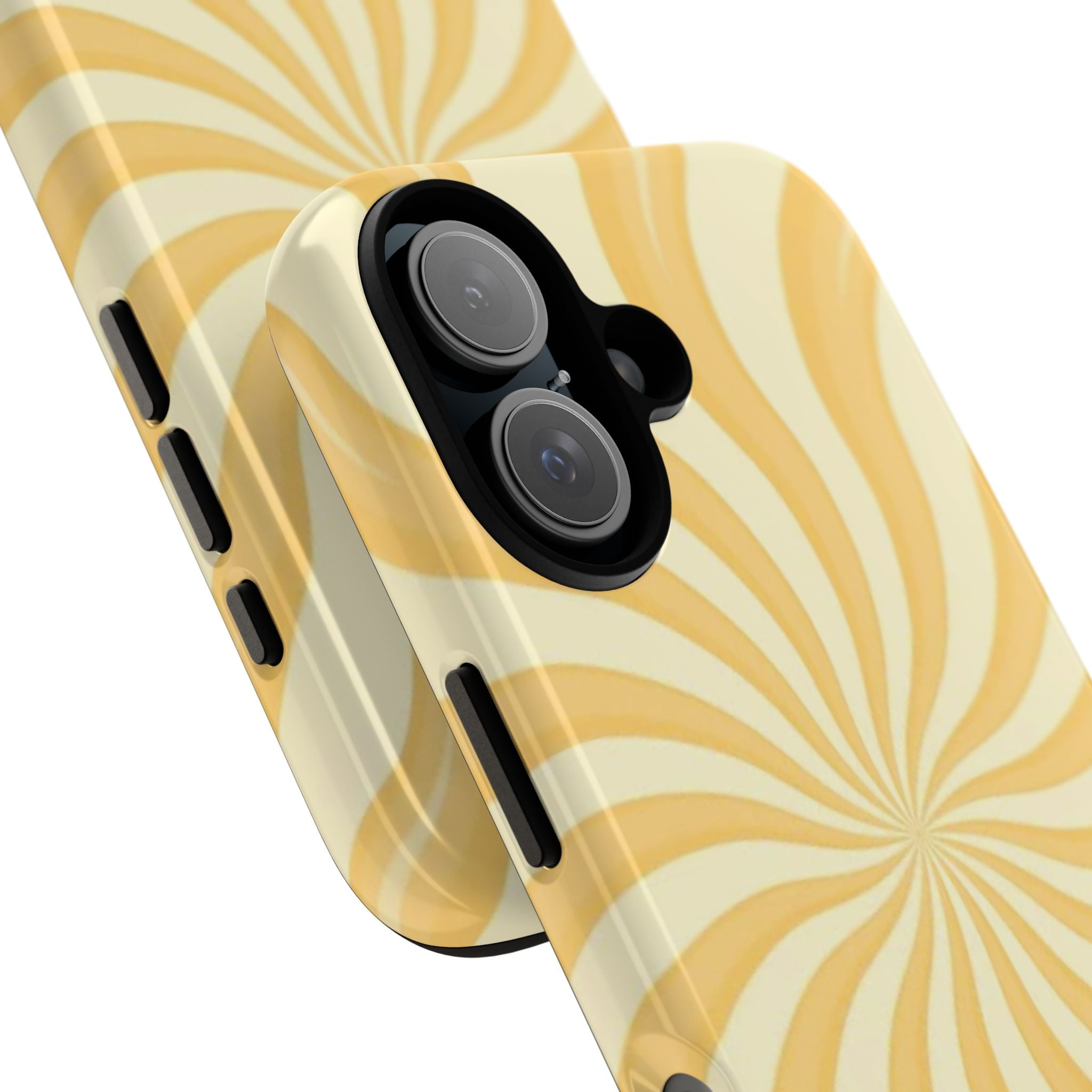 Phone Case — Retro Yellow Swirl Tough Protective Cover