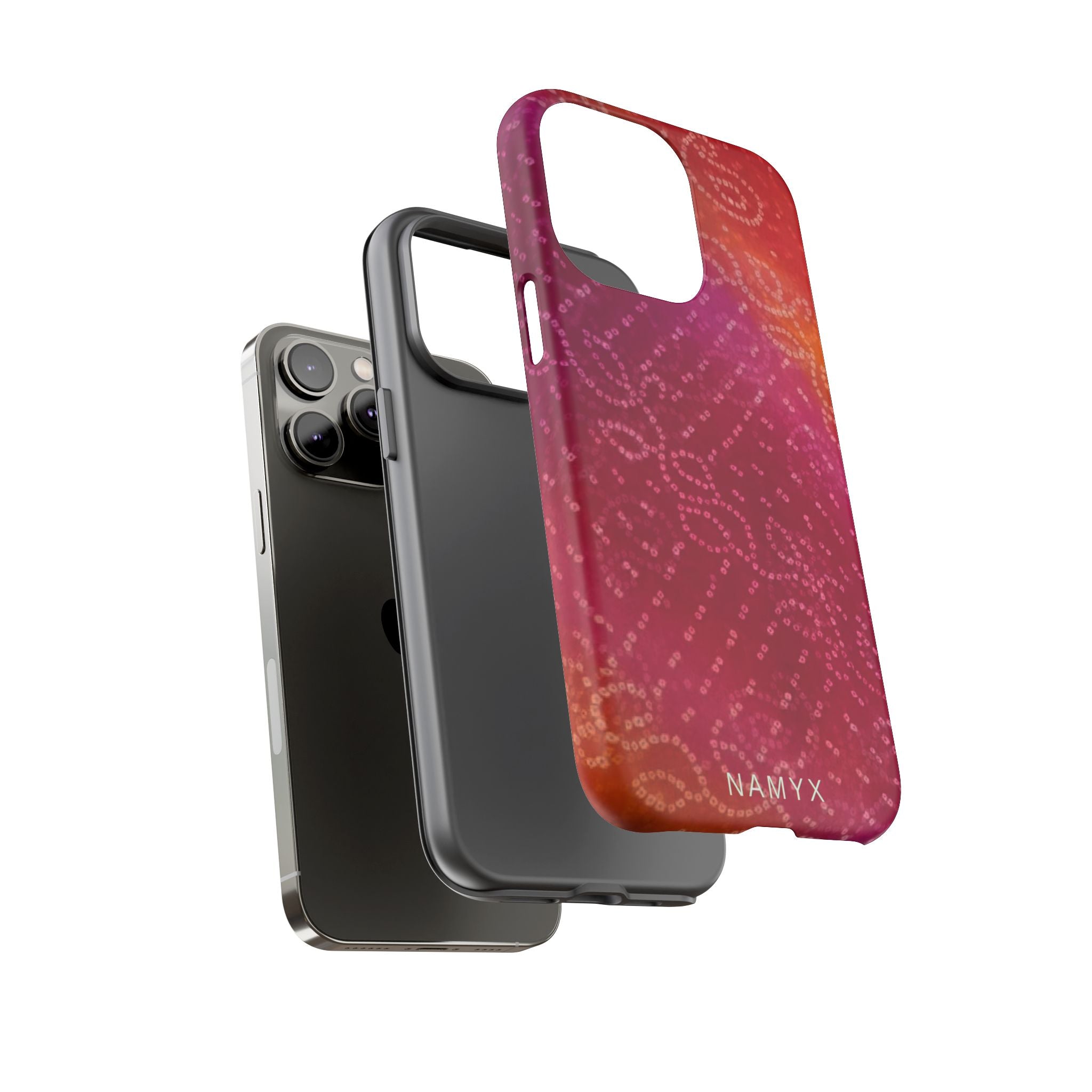 Floral Bandana Tough Case — Protective Phone Case with Pink Orange Paisley Design