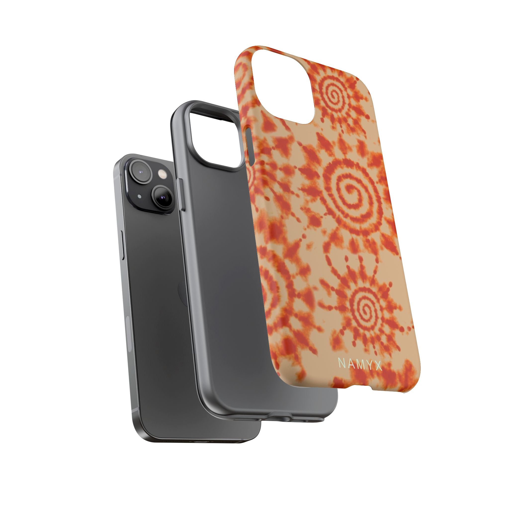 Tie-Dye Spiral Tough Phone Case — Orange Retro Protective Case