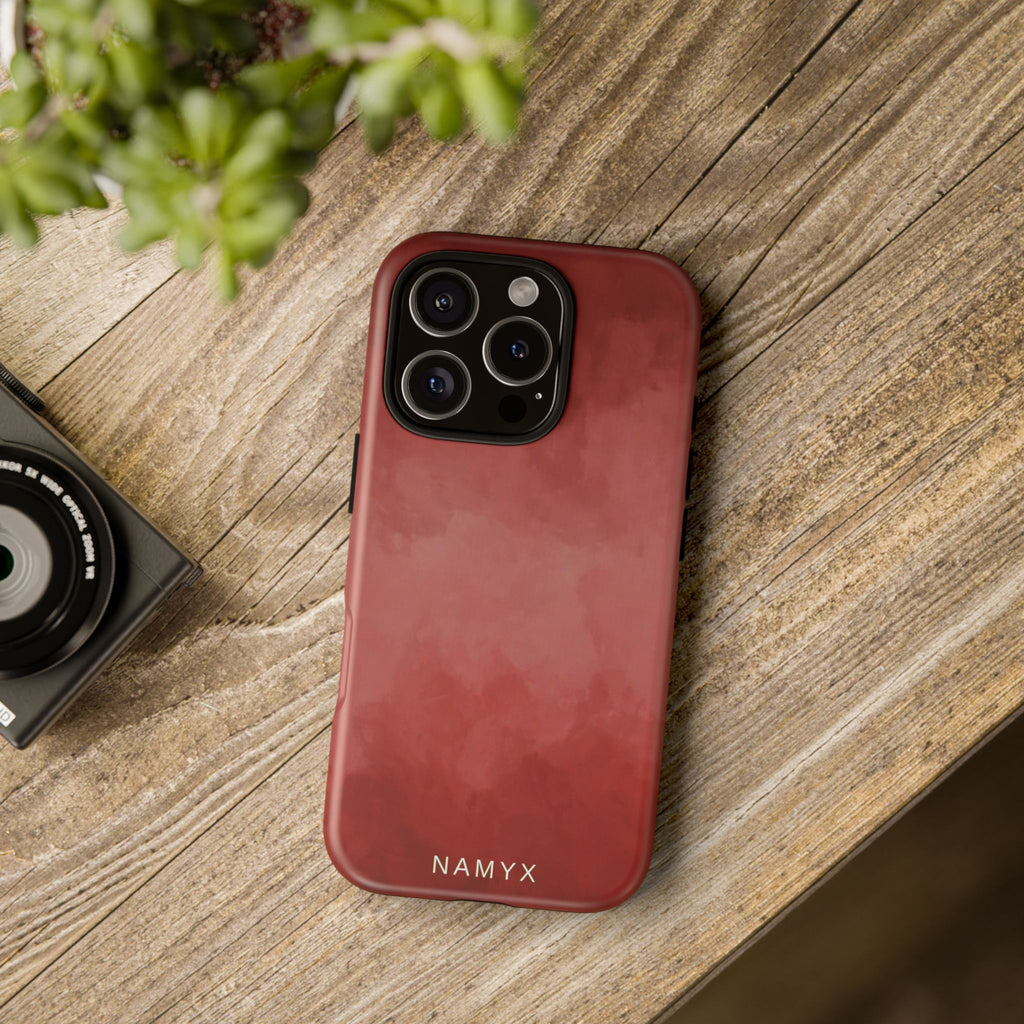 Red Watercolor Tough Phone Case — Durable Protective iPhone Cover