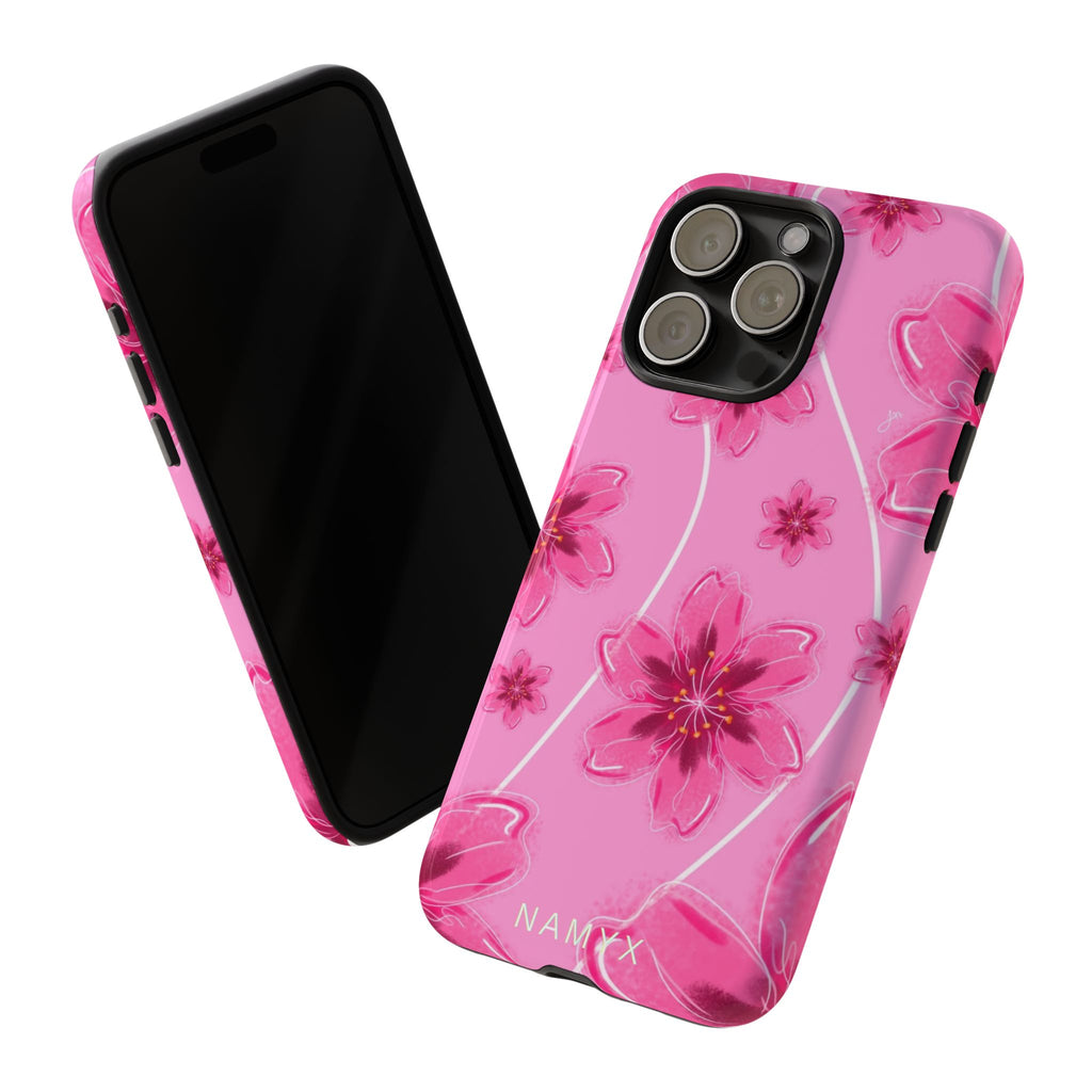 Pink Cherry Blossom Tough Phone Case — Floral Protective Cover