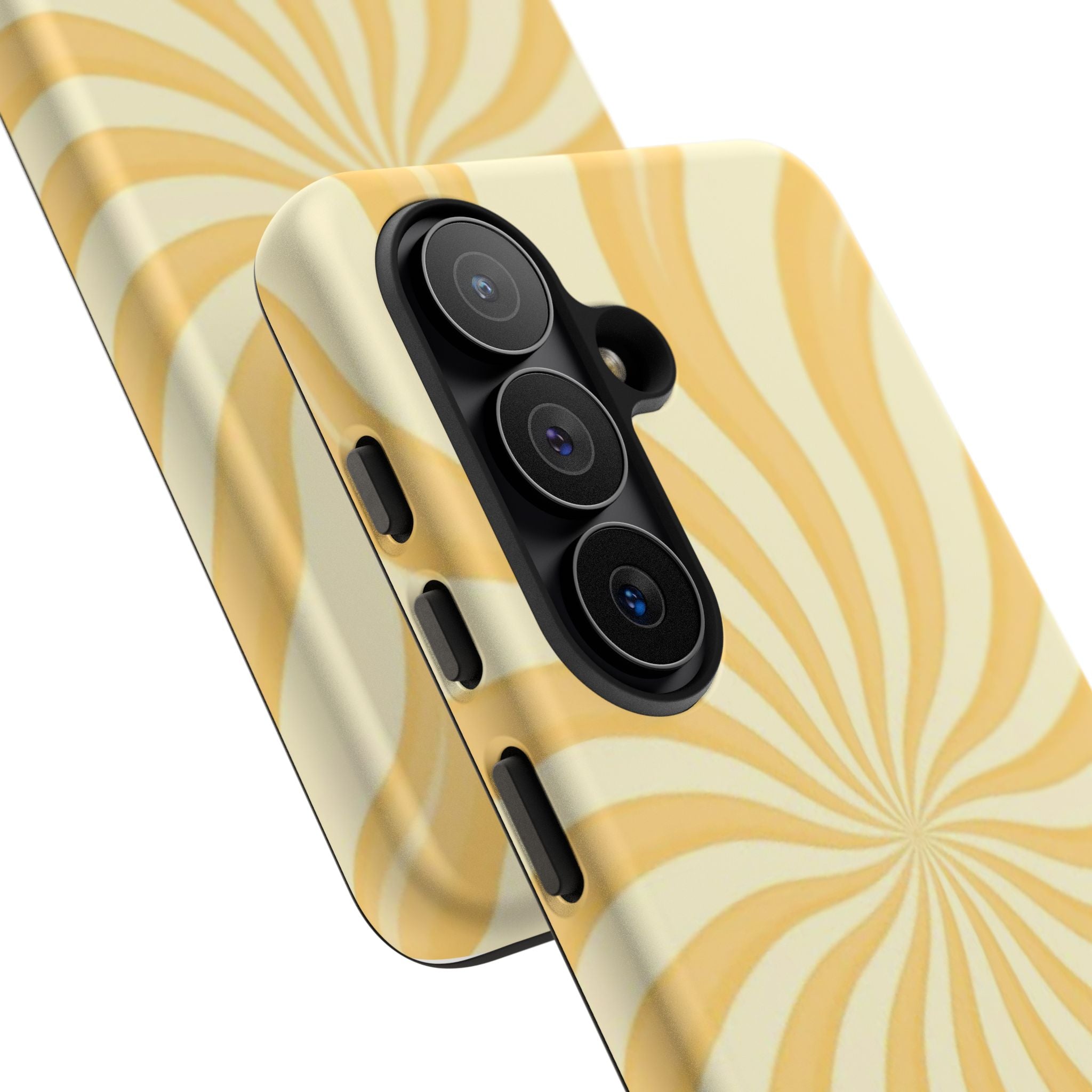 Phone Case — Retro Yellow Swirl Tough Protective Cover